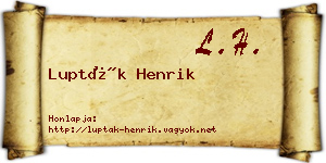 Lupták Henrik névjegykártya